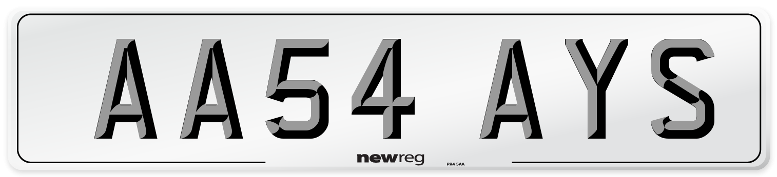 AA54 AYS Number Plate from New Reg